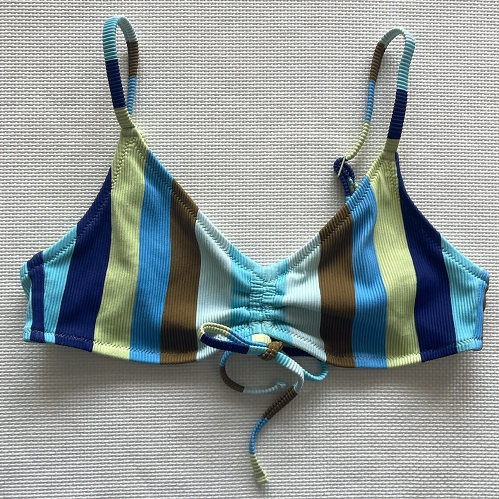 Aerie Striped Bikini Set - Blue, Green, Brown - Picture 3 of 11